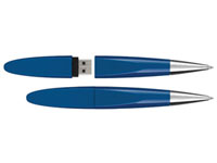 Ручка шариковая Inoxcrom с картой памяти USB 2.0 на 1 Гб синяя
