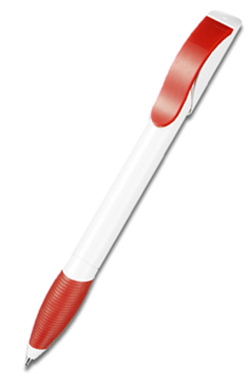 Шариковая ручка HATTRIX SOFT SENATOR, бело-красная, цвет чернил синий