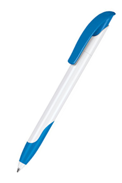 Шариковая ручка СHALLENGER SOFT SENATOR, белый корп / голубой клип