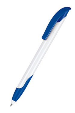 Шариковая ручка СHALLENGER SOFT SENATOR, белый корп / темно-синий клип