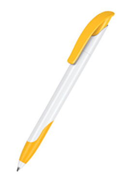 Шариковая ручка СHALLENGER SOFT SENATOR, белый корп / желтый клип