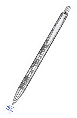 Шариковая ручка SILVER LINE ART, антрацит + футляр ЕТ113Т