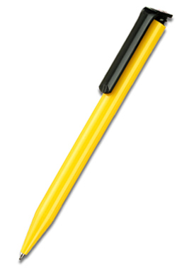 Шариковая ручка SUPER-HIT SENATOR, желтая с черным клипом (синия паста)